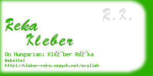 reka kleber business card